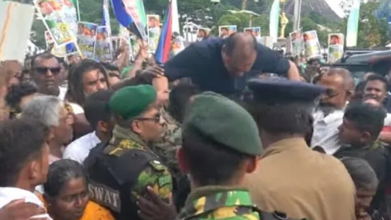 කුරුණෑගලදී දයාසිරි වඩා ගනී.. පොලිසිය සහ ආරක්ෂක අංශ මැදිහත්වී බේරයි.!