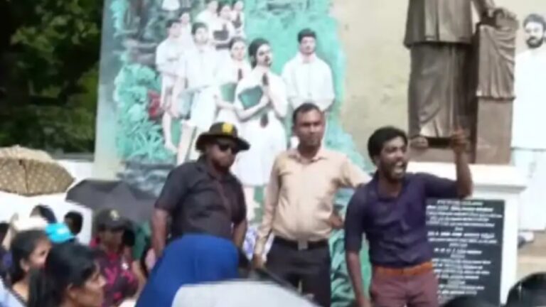 ඉසුරුපායේ යකා නැටූ විරෝධතාකරුවන්ට වැඩ වරදී.. එක් පොලිස් නිළධාරියෙක් දැඩිසත්කාරයේ.!